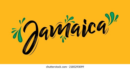 Jamaica typographic design Jamaican flag colors vector illustration