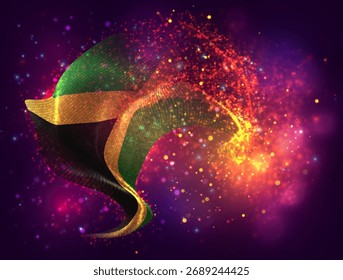 Jamaica, Vector 3d con un toque de puntos de pintura, explosión de puntos de colores