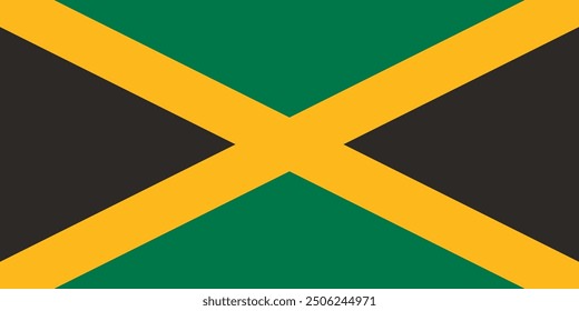 Jamaica vector flag. Accurate dimensions and official colors. This file is suitable for digital editing and printing of any size.