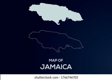 Jamaica vector map silhouette isolated. High detailed silhouette illustration. Full Editable Jamaica map vector file.
