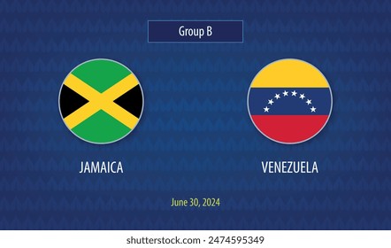 Tablero de fútbol de Jamaica vs Venezuela transmite torneo Plantilla América 2024