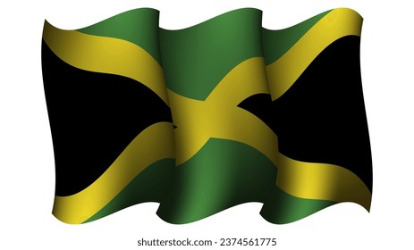 jamaica waving flag design vector illustration suitable for feast day moment or event poster design on jamaica