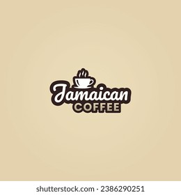 Jamaican coffee logo or Jamaican coffee label vector isolated in flat style. Best Jamaican coffee logo vector for product packaging design element. Jamaican coffee label vector for product packaging.