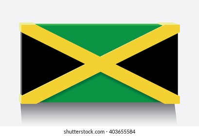 Jamaican flag as art object.Vector illustration.
