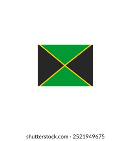 Bandera jamaicana con cruz negra, verde y dorada. Diseño de icono de Vector.