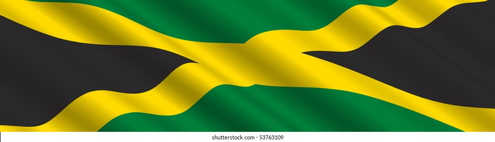 Jamaican Flag In The Wind
