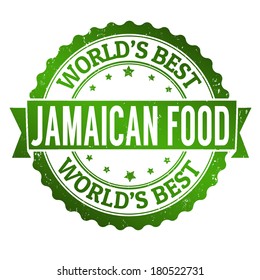 Jamaican Food Grunge Rubber Stamp On White, Vector Illustration