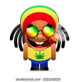 Jamaican guy with a cigarette vector illustration