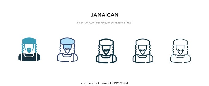 jamaican icon in different style vector illustration. two colored and black jamaican vector icons designed in filled, outline, line and stroke style can be used for web, mobile, ui