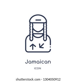 jamaican icon from user interface outline collection. Thin line jamaican icon isolated on white background.