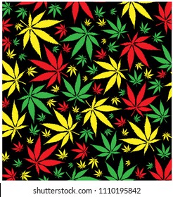  jamaican marijuana  pattern background
