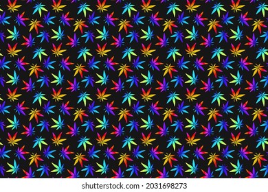 Patrón de marihuana jamaiquino sobre fondo negro