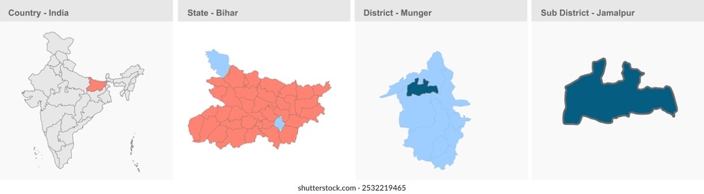Jamalpur map, Munger District, Bihar State, Republic of India, Government of Bihar, Indian territory, Eastern India, politics, village, tourism
