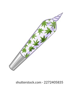 ein Apfel Cannabis. eine Marihuana-Zigarette. Vektorgrafik legalisiert