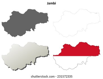 Jambi blank outline map set