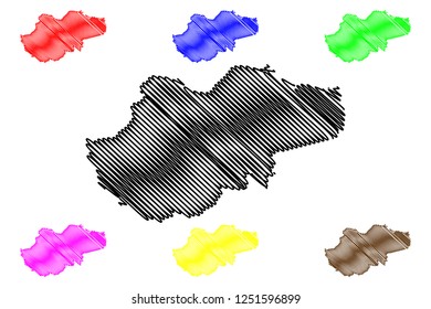 Jambi (Subdivisions of Indonesia, Provinces of Indonesia) map vector illustration, scribble sketch Jambi map
