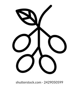 Jambolan Vector Line Icon Design