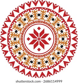 Mandala padrão jamdani, vetor de design mandala, Ornamento Mandala Geométrico com Motivos Florais