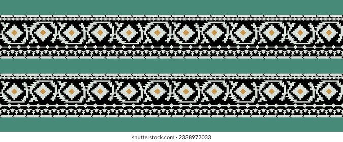 Jamdani saree border pattern design. Bangladesh and Indian original Traditional saree design patterns. Folk seamless fabric vector pattern design.