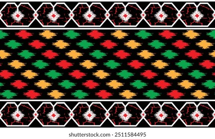 Jamdani saree border pattern design. Bangladesh and Indian original Traditional saree design patterns. Folk seamless fabric vector pattern design.