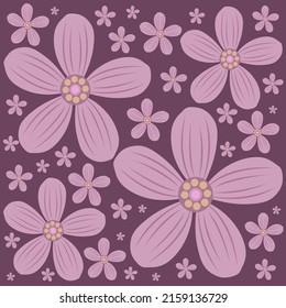 Jamecia americana flowers flat vector background. Cute jamecia americana flowers cartoon vector background for graphic design, illustration, and decorative element