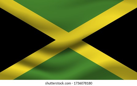 Jameican Vector Flag. Vector illustration.