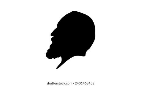 James Abram Garfield, schwarz, einzelne Silhouette