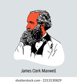 James Clerk Maxwell was a British physicist, mathematician and mechanic. He laid the foundations of modern classical electrodynamics. Vector illustration.