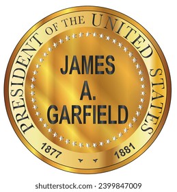 James A. Garfield Präsident der Vereinigten Staaten von Amerika: Rundstempel