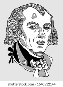 James Madison. Vector illustration hand drawn.