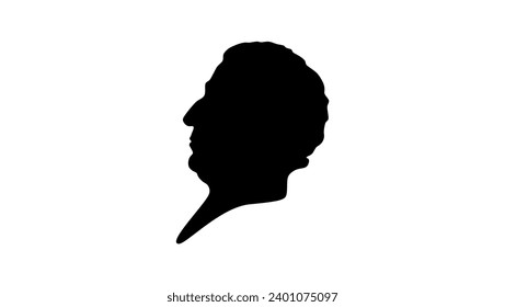 James Monroe, black isolated silhouette