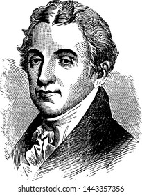 James Monroe, gravierte Vintage-Illustration