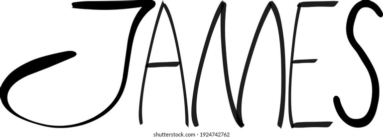 James Name Handwritten Calligraphy Design Stock Vector (Royalty Free ...