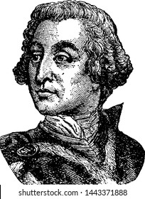 James Oglethorpe, vintage engraved illustration