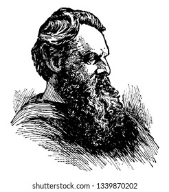 James Thomas Fields von 1817 bis 1881 war er ein amerikanischer Herausgeber und Dichter Vintage-Linie Zeichnung oder Gravitation Illustration