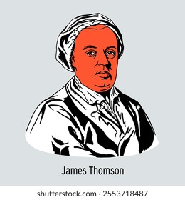 James Thomson was a Scottish poet and playwright, best known for his work The Seasons. Hand drawn vector illustration