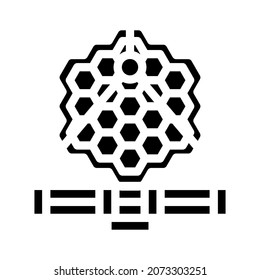 james webb espacio telescopio glifo vector icono. james webb espacio telescopio signo. símbolo de contorno aislado ilustración negra