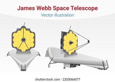 James Webb Space Telescope Vector Illustration - December 25, 2021 - Vector Eps File