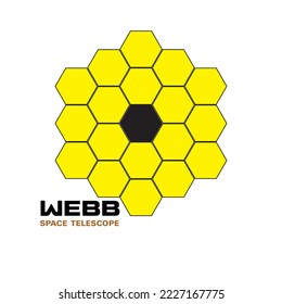 James Webb space telescope vector graphic illustration. Astronomy. Flat design. EPS10.