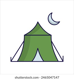 jamia tent icon with white background vector stock illustration