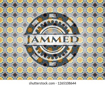 Jammed arabic emblem. Arabesque decoration.