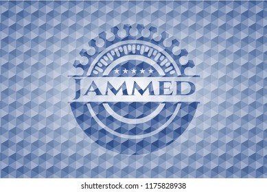 Jammed blue polygonal emblem.
