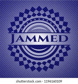 Jammed emblem with jean background