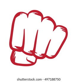 Jammed fist, strong hand vector illustration hand drawn 