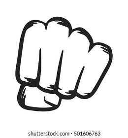Jammed fist, strong hand vector illustration hand drawn 