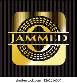 Jammed golden emblem