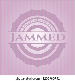 Jammed pink emblem. Retro