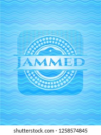Jammed water concept emblem background.