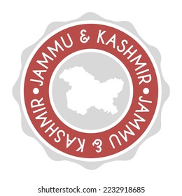 Jammu and Kashmir Badge Map Vector Seal Vector Sign. National Symbol Country Stamp Design Icon Label. 