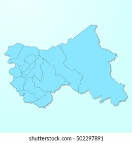 Jammu and Kashmir blue map on degraded background vector